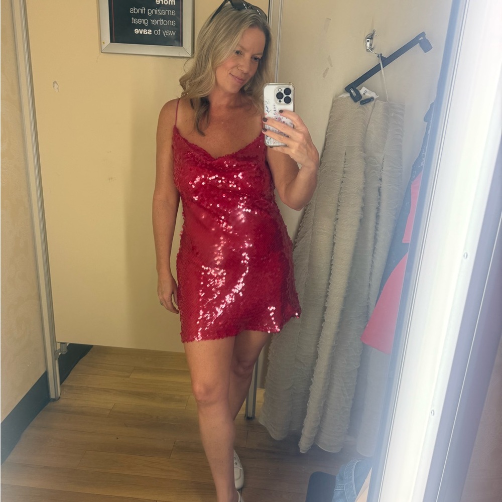 Zara hot pink sequin dress, NWOT size 6/8